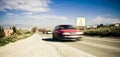 Blurred car on the road Royalty Free Stock Photo