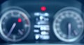 Blurred car speedometer. soft focus light speedometer