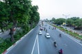 Blurred car traffic background in Hanoi street, Vietnam Royalty Free Stock Photo