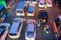 Blurred car traffic background at rush hour in Hanoi street, Vietnam Royalty Free Stock Photo