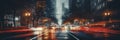 Blurred cars in city at night, concept of Movement, created with Generative AI technology