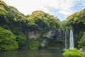 Blurred Cheonjiyeon Waterfall is a waterfall on Jeju Island, Sou
