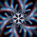 Blurred christmas snowflake sign with aberrations