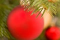 Blurred christmas tree decorations background