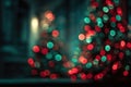 Blurred Christmas Tree Lights with Red and Green Bokeh in High-Resolution Royalty Free Stock Photo