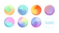 Blurred circle backgrounds set with modern abstract color gradient patterns. Colorful gradient orbs collection.