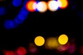 Blurred city lights at night, urban abstract background. Royalty Free Stock Photo
