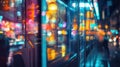 Blurred City Lights Reflected in a Window Royalty Free Stock Photo