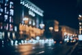 Blurred city at night. Bokeh
