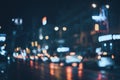 Blurred city at night. Bokeh