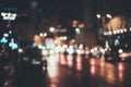 Blurred city at night. Bokeh