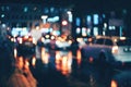 Blurred city at night. Bokeh