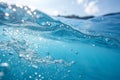 Blurred clear blue transparent smooth calm water surface texture Royalty Free Stock Photo