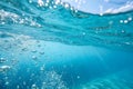 Blurred clear blue transparent smooth calm water surface texture Royalty Free Stock Photo