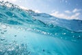 Blurred clear blue transparent smooth calm water surface texture Royalty Free Stock Photo
