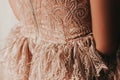 Blurred close-up fashion detail of the woman dress
