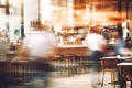 Blurred coffee shop or cafe restaurant The background of the restaurant was blurry and there were some people, a chef Royalty Free Stock Photo