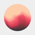 Blurred color round shape isolated on transparent background. Mixed color gradients.