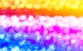 A blurred colorful of bokeh background. with colorful filter