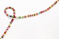 Blurred Colorful Retro Jewelery Beads Necklace Hand Made Accessory Presentation Royalty Free Stock Photo