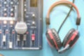 Blurred In the control room audio system. Royalty Free Stock Photo