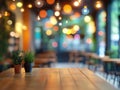 Blurred cafe interior room for background in business concept. Blur empty open space modern cafe. Workspace design. Generative AI Royalty Free Stock Photo