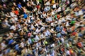 Blurred crowd of spectators on a stadium tribune Royalty Free Stock Photo