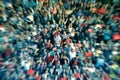 Blurred crowd of spectators on a stadium tribune Royalty Free Stock Photo