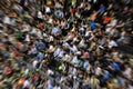 Blurred crowd of spectators on a stadium tribune Royalty Free Stock Photo