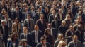 Blurred crowd of unrecognizable business people at the street in a busy city. People in a hurry for work. Rush hour motion blur Royalty Free Stock Photo