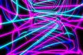 Blurred 3d rendering, glowing lines. Abstract psychedelic background