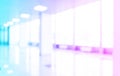 Blurred defocused bokeh background of exhibition hall Royalty Free Stock Photo