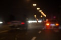 Blurred defocused lights of traffic in the city Royalty Free Stock Photo