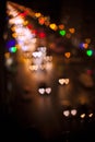 Blurred Defocused Multi Color Lights in the Shape of Heart Royalty Free Stock Photo