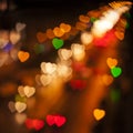 Blurred Defocused Multi Color Lights in the Shape of Heart Royalty Free Stock Photo