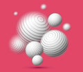 Blurred defocused spheres over red vector abstract background. Royalty Free Stock Photo