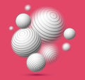 Blurred defocused spheres over red vector abstract background. Royalty Free Stock Photo