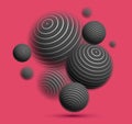 Blurred defocused spheres over red vector abstract background. Royalty Free Stock Photo