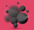 Blurred defocused spheres over red vector abstract background. Royalty Free Stock Photo