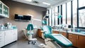 Blurred dental clinic background. Defocused interior of modern dental office. Royalty Free Stock Photo