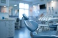 Blurred dental clinic background. Defocused interior of modern dental office. Royalty Free Stock Photo