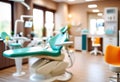 Blurred dental clinic background. Defocused interior of modern dental office Royalty Free Stock Photo