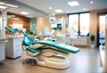 Blurred dental clinic background. Defocused interior of modern dental office Royalty Free Stock Photo