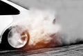 Blurred of drift car, Car wheel drifting and smoking Royalty Free Stock Photo