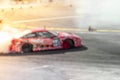 Blurred drifting car on track