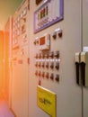 Blurred of electrical switch cotrol generator at industry Royalty Free Stock Photo