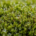 Blurred emphasizing the detailed texture and vibrant color of the moss Royalty Free Stock Photo