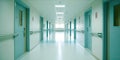 Blurred empty hospital hall, modern and light Royalty Free Stock Photo