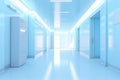 Blurred empty modern hospital corridor background. Abstract blurred clinic hallway interior. Entrance of medical emergency room in Royalty Free Stock Photo