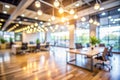 Blurred empty open space office interior Royalty Free Stock Photo